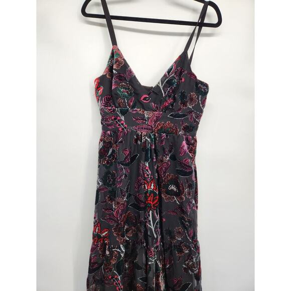 NWT Anthropologie Hutch Tiered Velvet Floral Wide Leg Jumpsuit Size 4 #8F502 - Picture 4 of 10